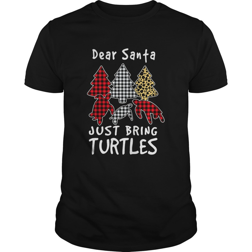 Dear Santa Just Bring Turtles Plaid Christmas Tree Shirt